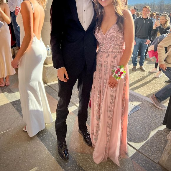 Beautiful Sherri Hill size 2 long formal prom dress. Blush/pink color. - Picture 1 of 7